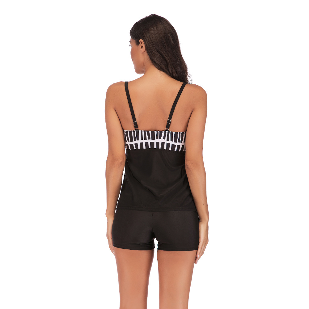F4777 Womens Fashion Plus Size Black One Piece Swimwear Swimsuit Tankini